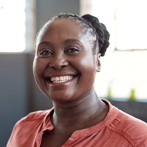 sign language service client picture smiling black lady